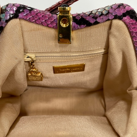 Stunning Judith Leiber Multicolor Snakeskin Evening  Purse - Picture 4 of 4